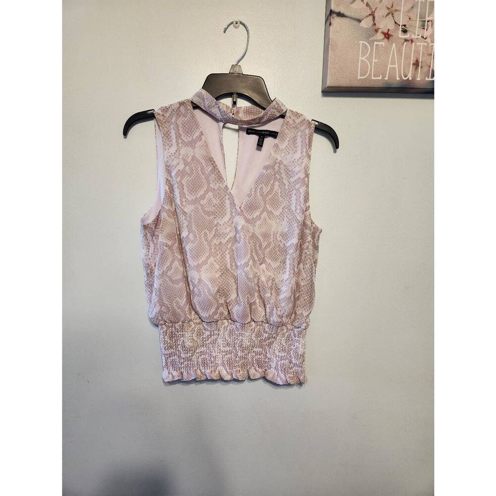 White House Black Market Blush Snake Print Sleeveless Tank